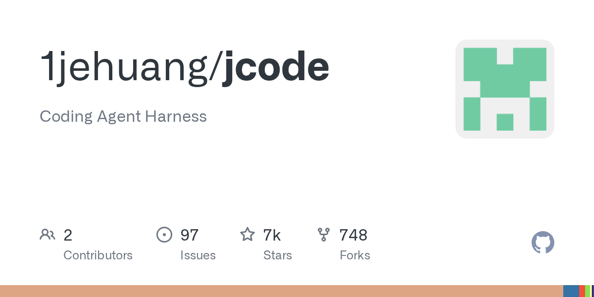 1jehuang/jcode on GitHub