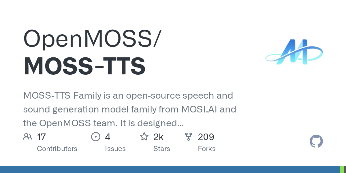 OpenMOSS/MOSS-TTS on GitHub