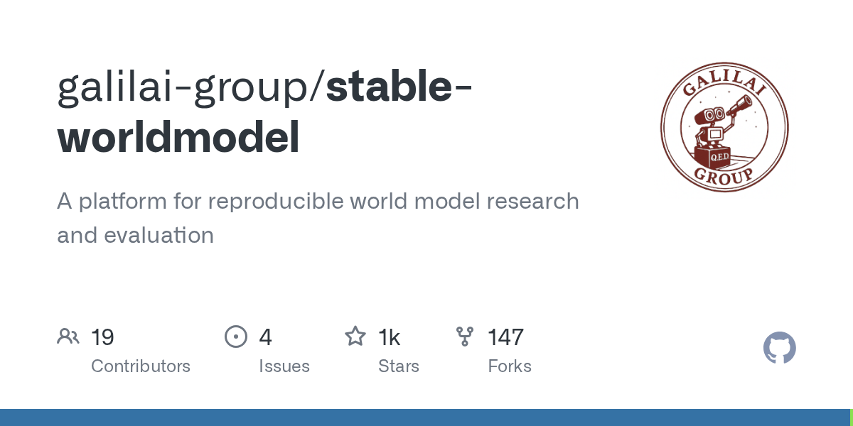 galilai-group/stable-worldmodel on GitHub