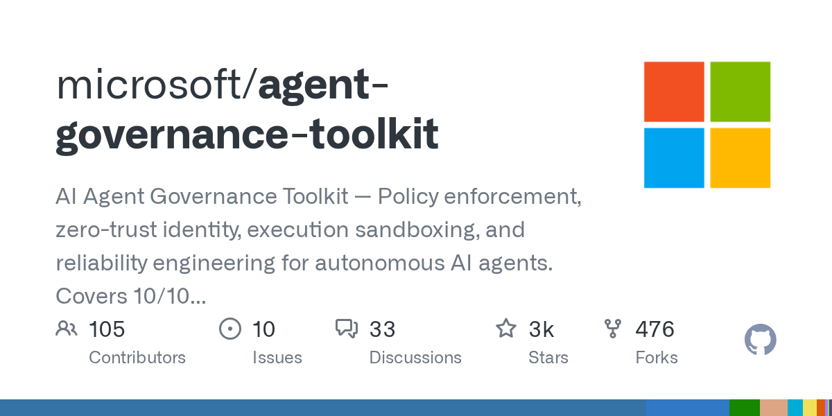 microsoft/agent-governance-toolkit on GitHub