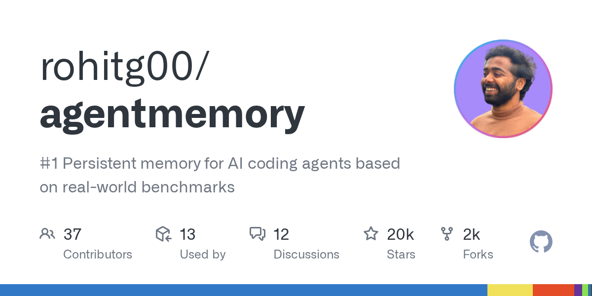 rohitg00/agentmemory on GitHub