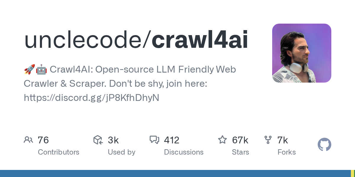 unclecode/crawl4ai on GitHub